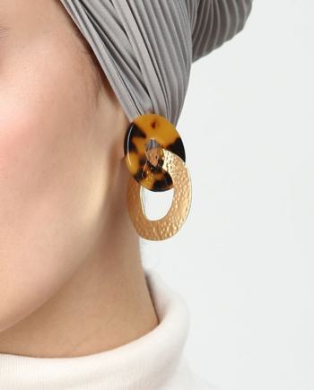 Multi Hoop Earring - Gold Colour Tortoise Shell