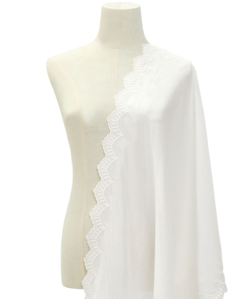 Thalita Embroidered Selendang - Rice Colour