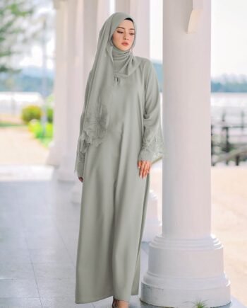Eid Al-Fitr Muslimah Abaya Dress with Khimar & Headscarf Full Cover Prayer Wear